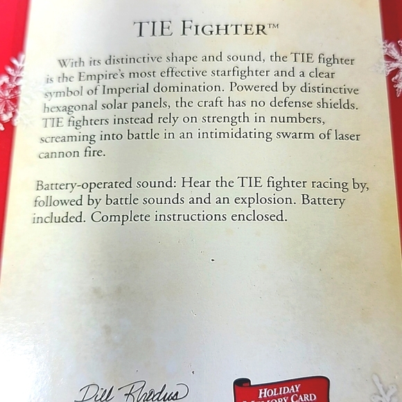 TIE Fighter Star Wars features Sound. 2003 Hallmark Keepsake Ornament New in box - Picture 7 of 10